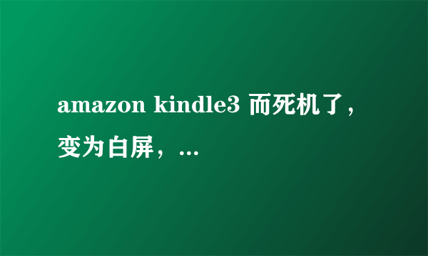 amazon kindle3 而死机了，变为白屏，且磁盘也读不聊了，怎么处理？请各位高手帮帮呀！