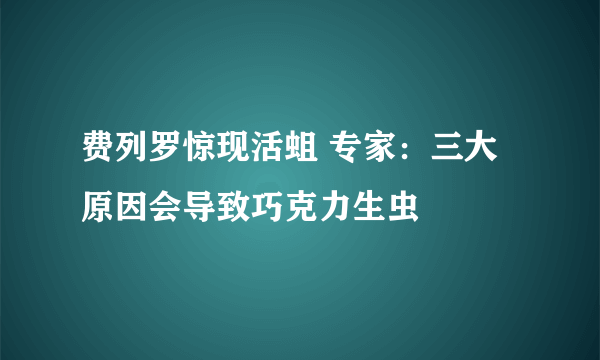 费列罗惊现活蛆 专家：三大原因会导致巧克力生虫