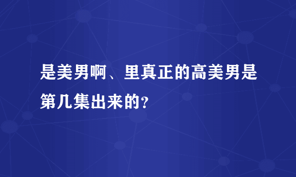 是美男啊、里真正的高美男是第几集出来的？