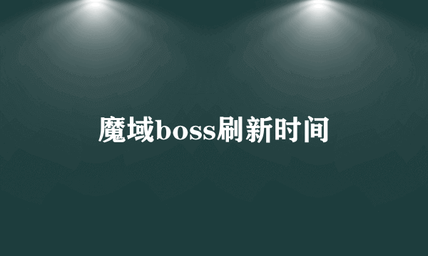 魔域boss刷新时间