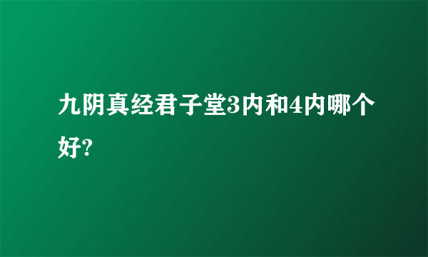 九阴真经君子堂3内和4内哪个好?