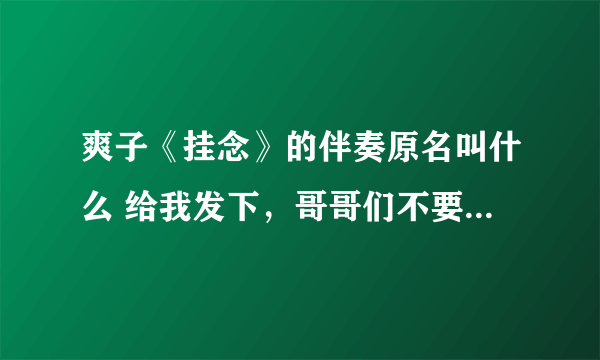 爽子《挂念》的伴奏原名叫什么 给我发下，哥哥们不要给我发挂念的歌词！！我要伴奏，谢谢 对了马上采纳