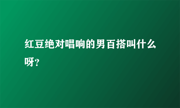 红豆绝对唱响的男百搭叫什么呀？