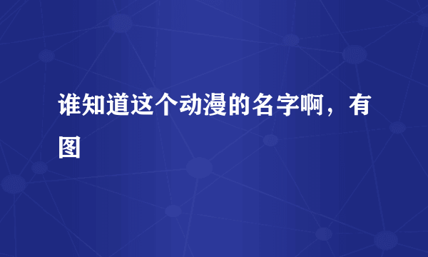 谁知道这个动漫的名字啊，有图