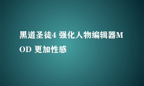 黑道圣徒4 强化人物编辑器MOD 更加性感