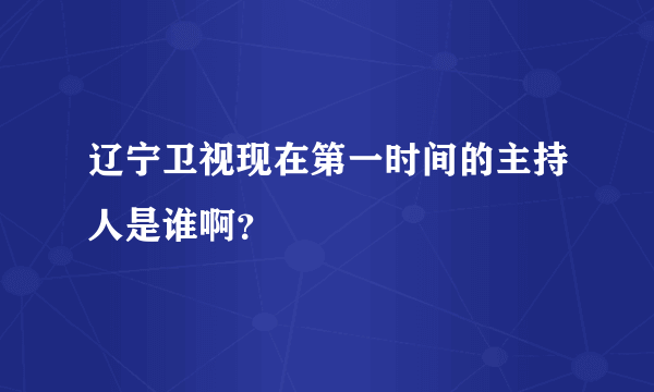 辽宁卫视现在第一时间的主持人是谁啊？