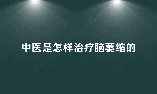 中医是怎样治疗脑萎缩的