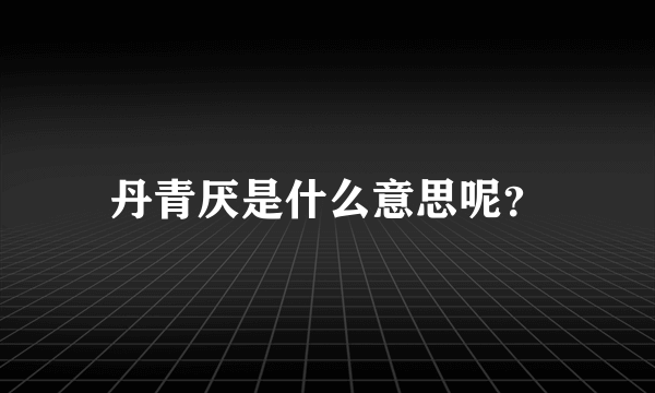 丹青厌是什么意思呢？