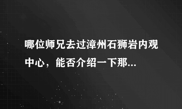 哪位师兄去过漳州石狮岩内观中心，能否介绍一下那...