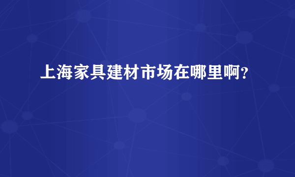 上海家具建材市场在哪里啊？