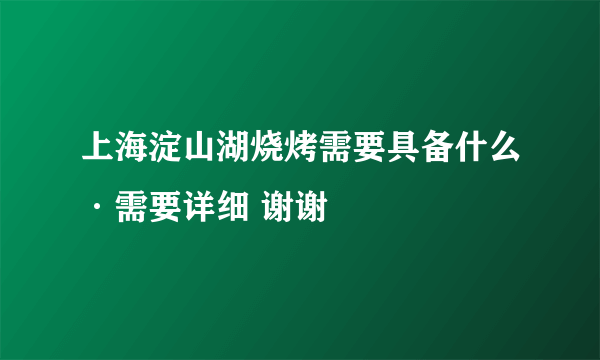 上海淀山湖烧烤需要具备什么·需要详细 谢谢