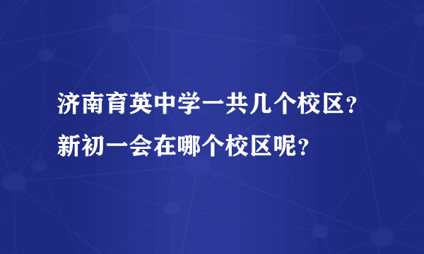 济南育英中学一共几个校区？新初一会在哪个校区呢？