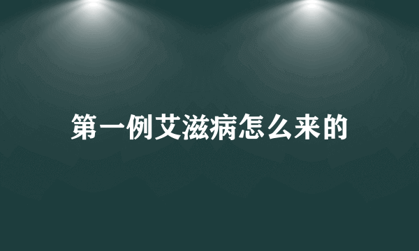 第一例艾滋病怎么来的