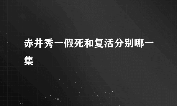 赤井秀一假死和复活分别哪一集