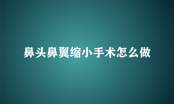 鼻头鼻翼缩小手术怎么做