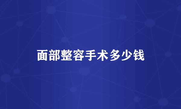 面部整容手术多少钱