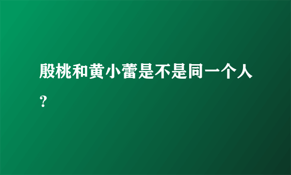 殷桃和黄小蕾是不是同一个人？