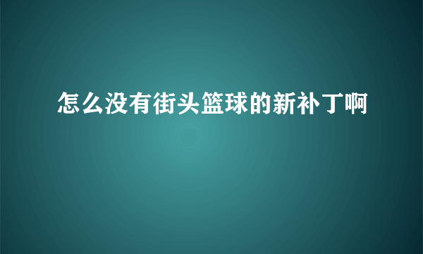 怎么没有街头篮球的新补丁啊