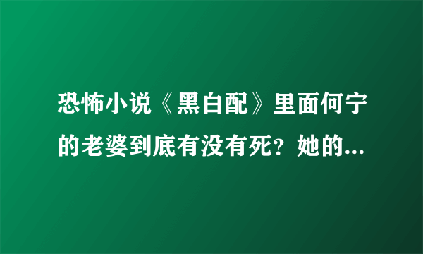 恐怖小说《黑白配》里面何宁的老婆到底有没有死？她的结局是什么？