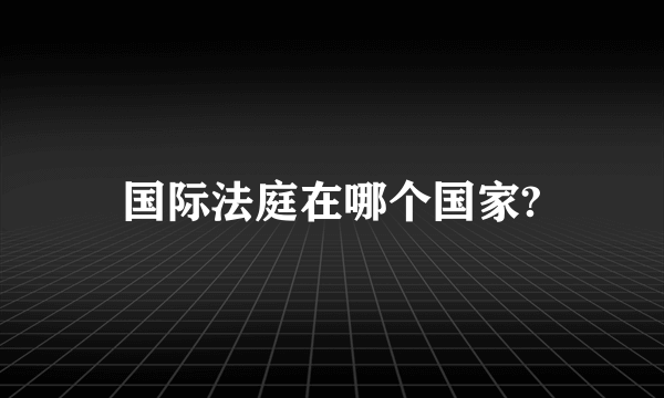 国际法庭在哪个国家?