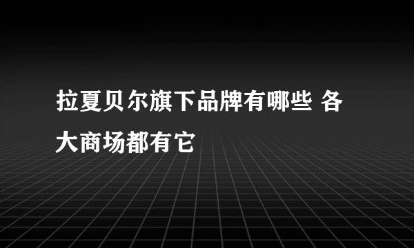 拉夏贝尔旗下品牌有哪些 各大商场都有它