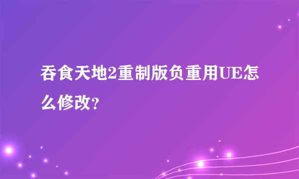 吞食天地2重制版负重用UE怎么修改？