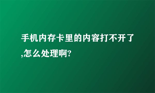 手机内存卡里的内容打不开了,怎么处理啊?