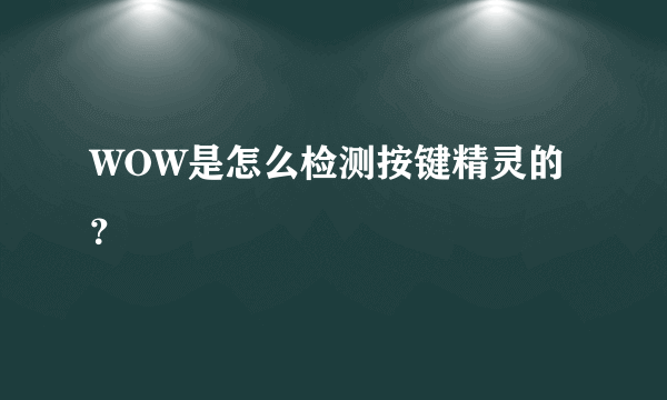 WOW是怎么检测按键精灵的？