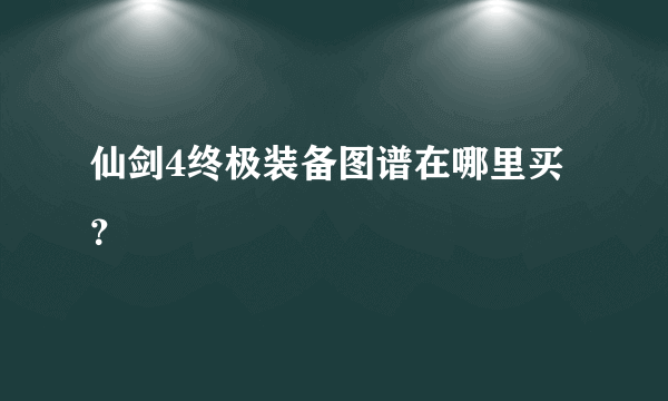 仙剑4终极装备图谱在哪里买？