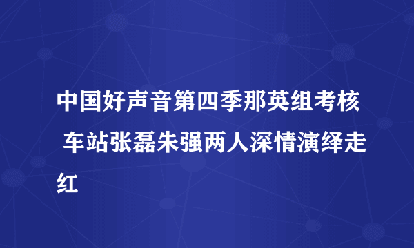 中国好声音第四季那英组考核 车站张磊朱强两人深情演绎走红