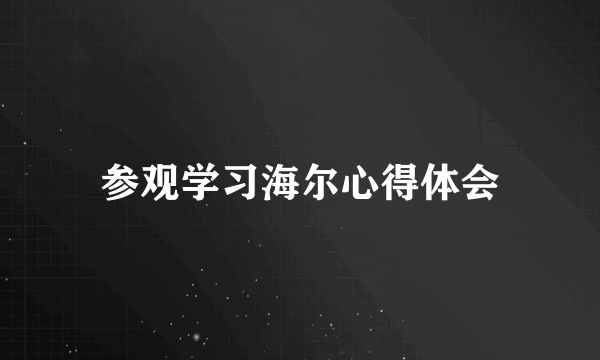 参观学习海尔心得体会