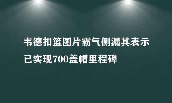 韦德扣篮图片霸气侧漏其表示已实现700盖帽里程碑