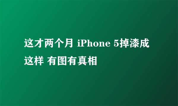 这才两个月 iPhone 5掉漆成这样 有图有真相