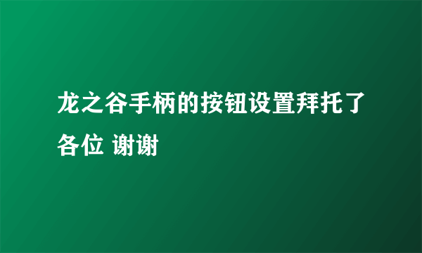 龙之谷手柄的按钮设置拜托了各位 谢谢