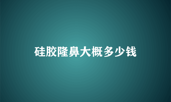 硅胶隆鼻大概多少钱