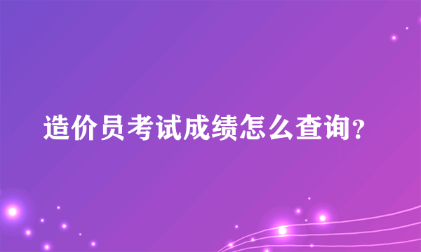 造价员考试成绩怎么查询？