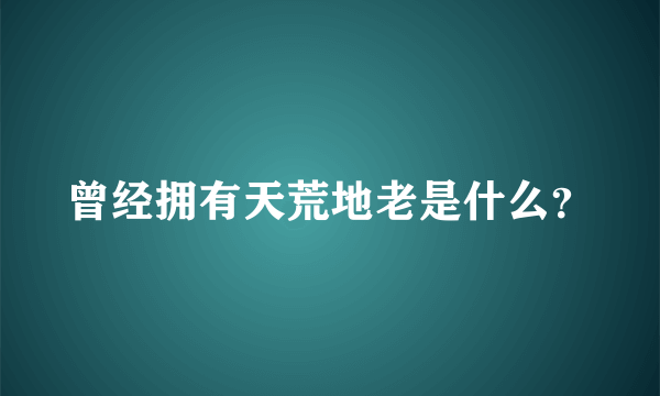 曾经拥有天荒地老是什么？