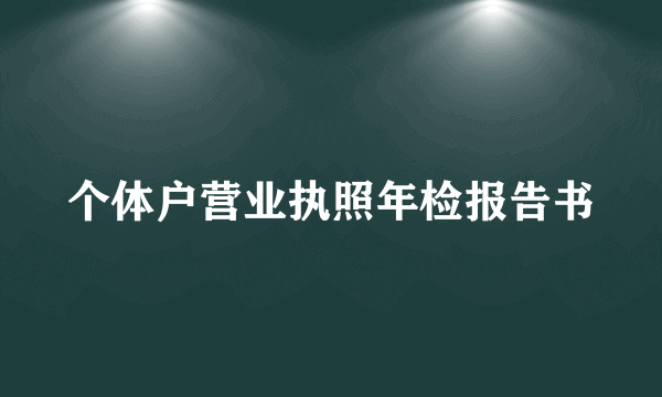 个体户营业执照年检报告书