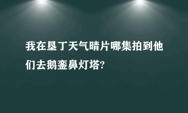 我在垦丁天气晴片哪集拍到他们去鹅銮鼻灯塔?