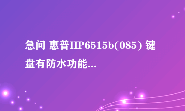 急问 惠普HP6515b(085) 键盘有防水功能么？ 请了解这款型号的朋友告诉我！！谢咯！