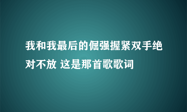 我和我最后的倔强握紧双手绝对不放 这是那首歌歌词