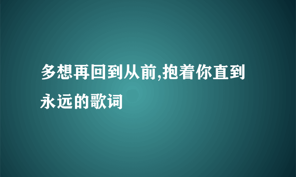 多想再回到从前,抱着你直到永远的歌词