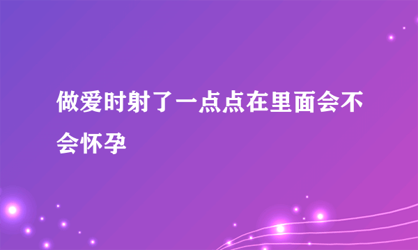 做爱时射了一点点在里面会不会怀孕