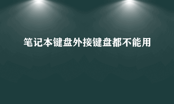 笔记本键盘外接键盘都不能用