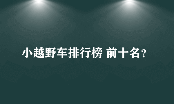 小越野车排行榜 前十名？