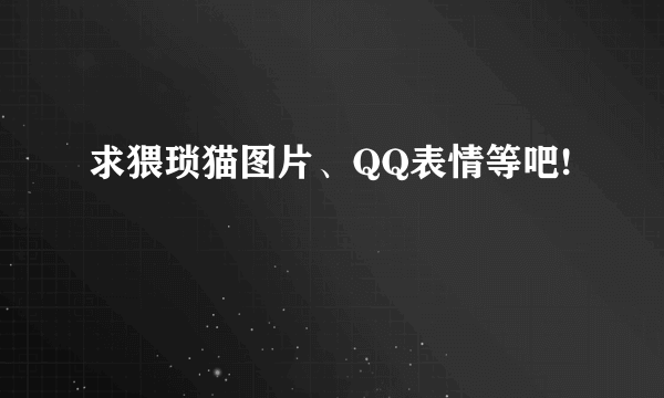 求猥琐猫图片、QQ表情等吧!