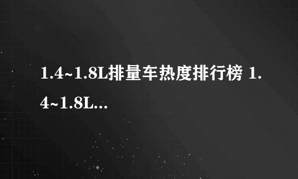 1.4~1.8L排量车热度排行榜 1.4~1.8L排量汽车选哪个车型好？