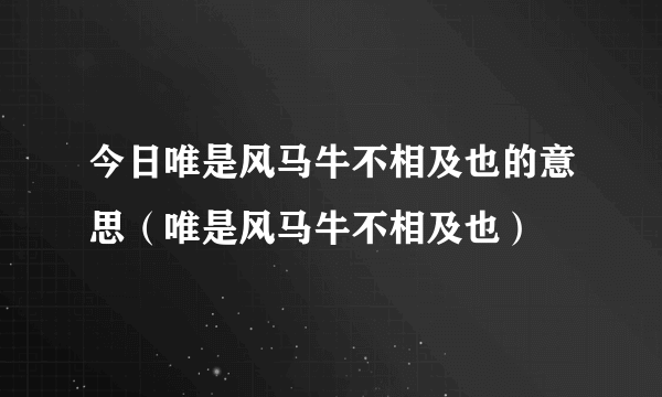 今日唯是风马牛不相及也的意思（唯是风马牛不相及也）