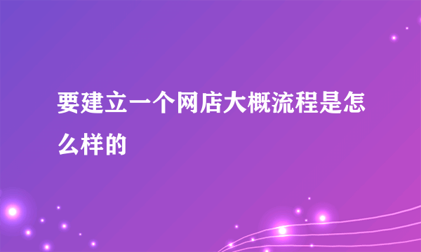 要建立一个网店大概流程是怎么样的