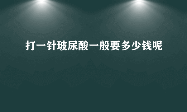 打一针玻尿酸一般要多少钱呢